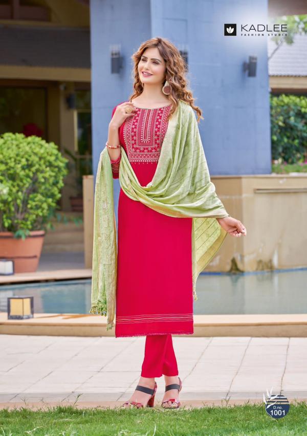 Kadlee Glamour Festive Wear silk Kurti Pant With Dupatta Collection